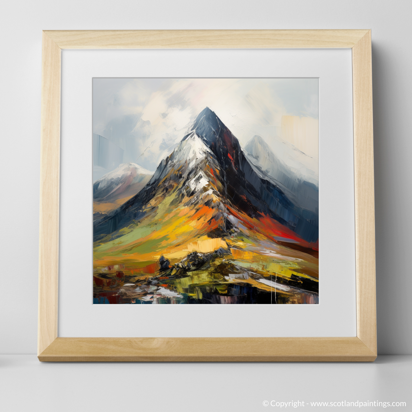 Art Print of Sgurr a' Mhaim, Highlands. with a natural frame