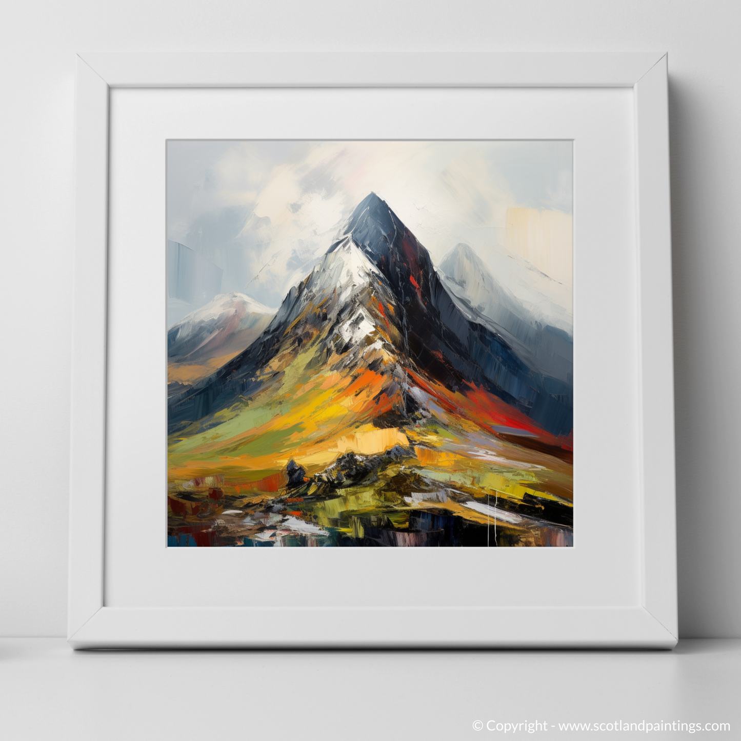 Art Print of Sgurr a' Mhaim, Highlands. with a white frame