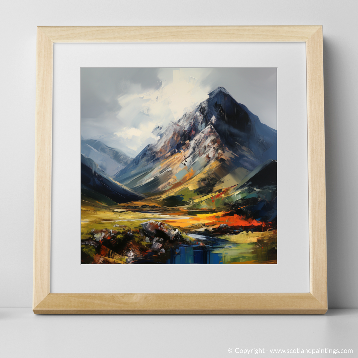 Art Print of Sgurr a' Mhaim, Highlands. with a natural frame