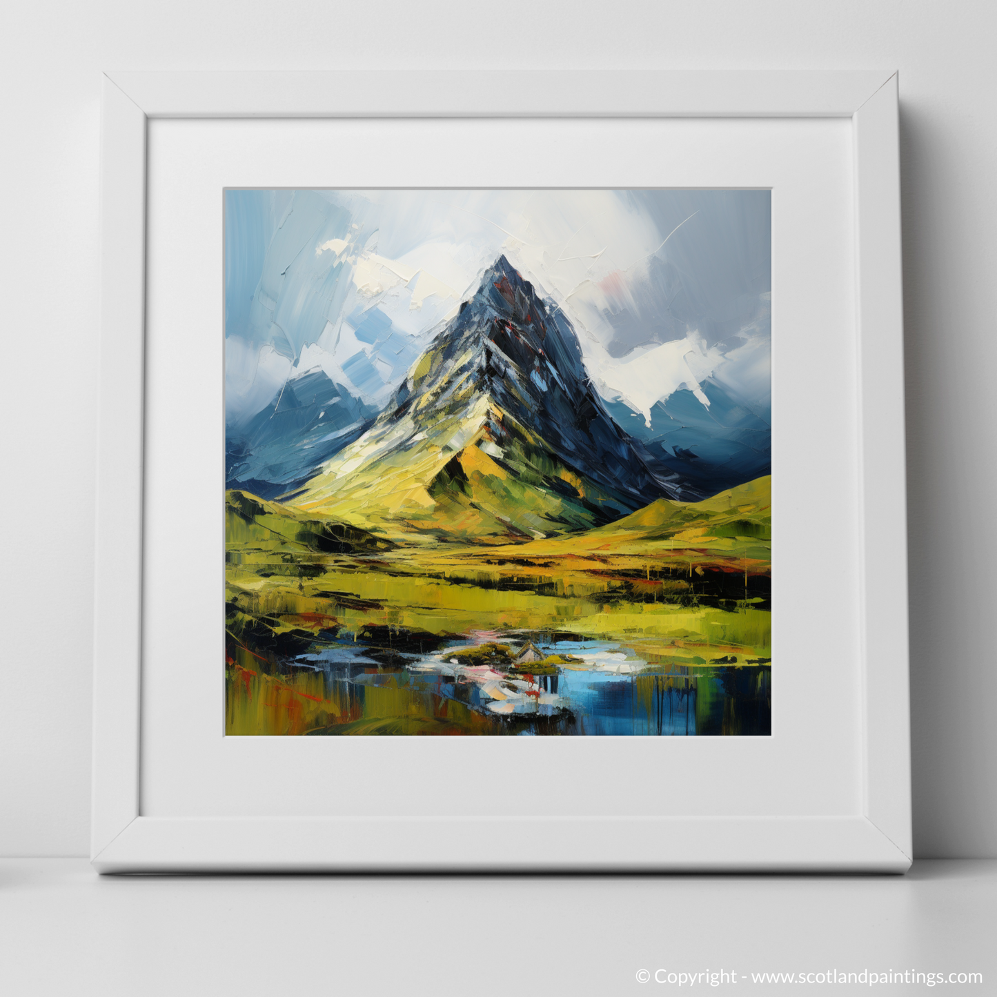 Art Print of Sgurr a' Mhaim, Highlands. with a white frame