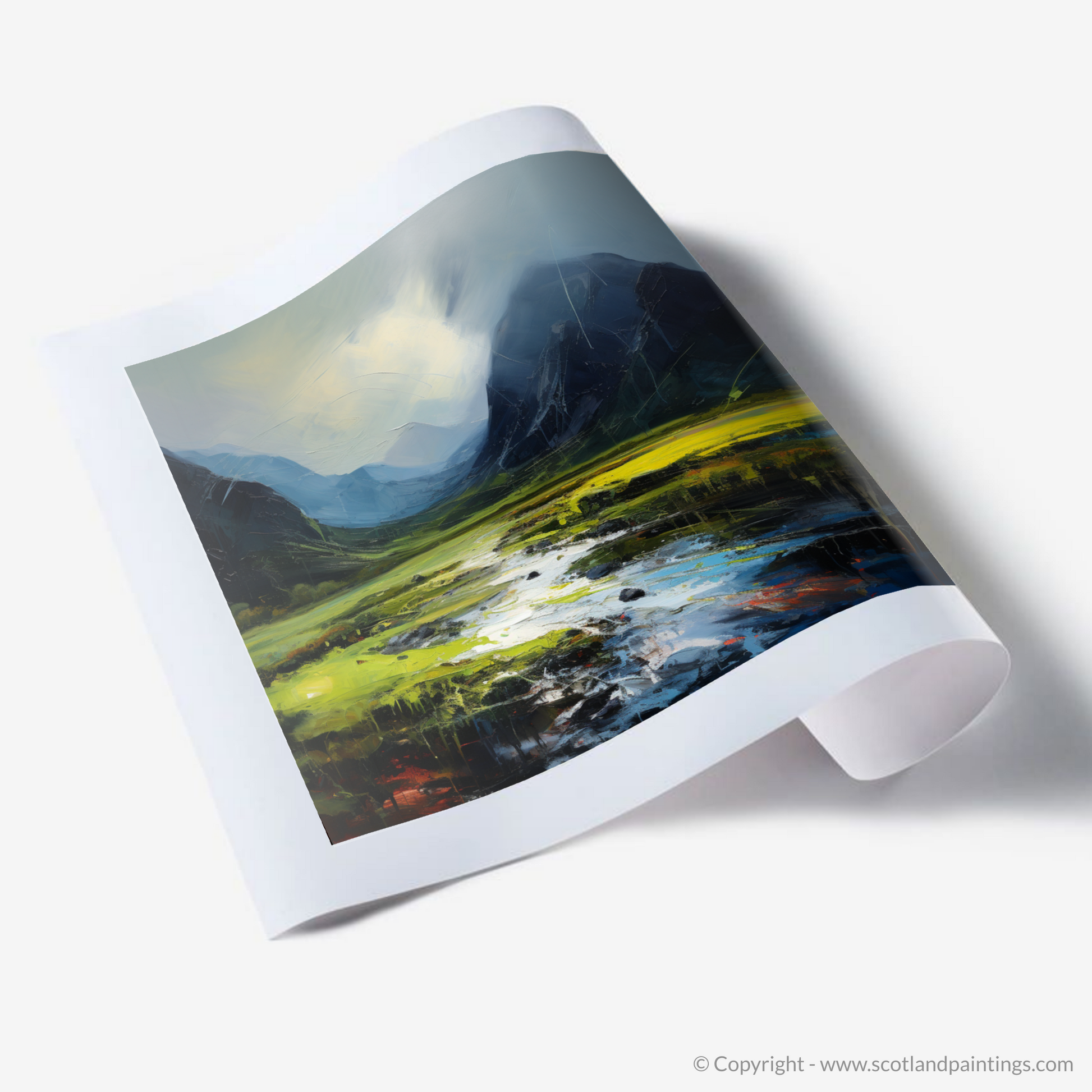 Art Print of Morning dew in Glencoe