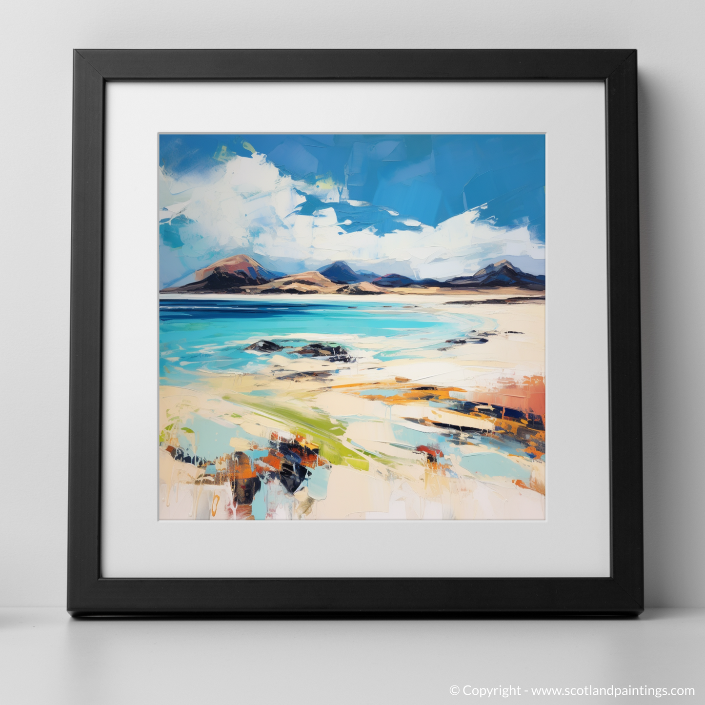 Art Print of Mellon Udrigle Beach, Wester Ross with a black frame