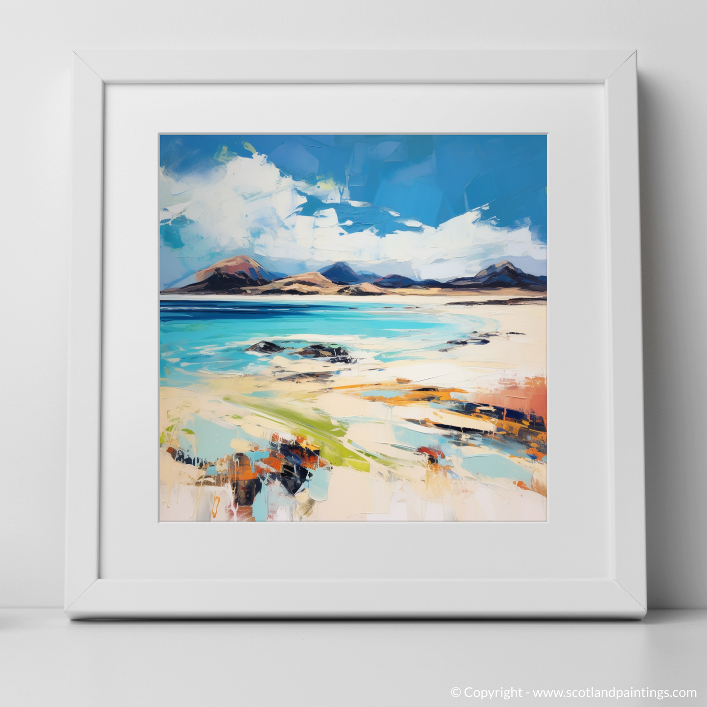 Art Print of Mellon Udrigle Beach, Wester Ross with a white frame