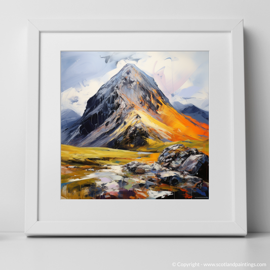 Art Print of Stob Coire Raineach (Buachaille Etive Beag) with a white frame