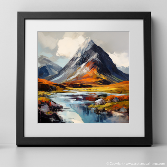 Art Print of Stob Coire Raineach (Buachaille Etive Beag) with a black frame