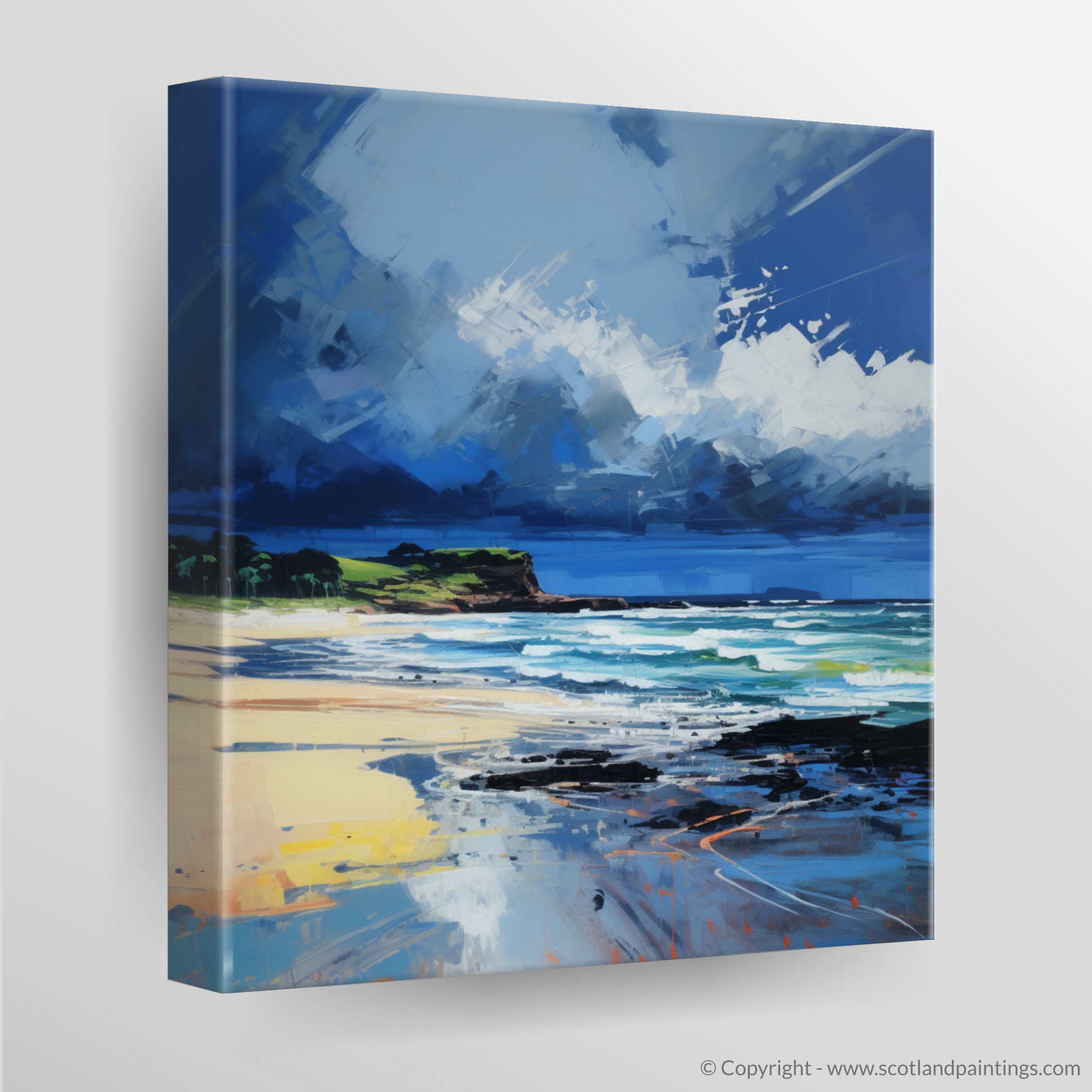 Canvas Print of Gullane Beach with a stormy sky