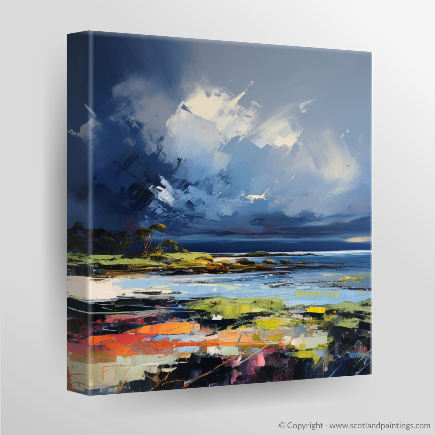 Canvas Print of Largo Bay with a stormy sky