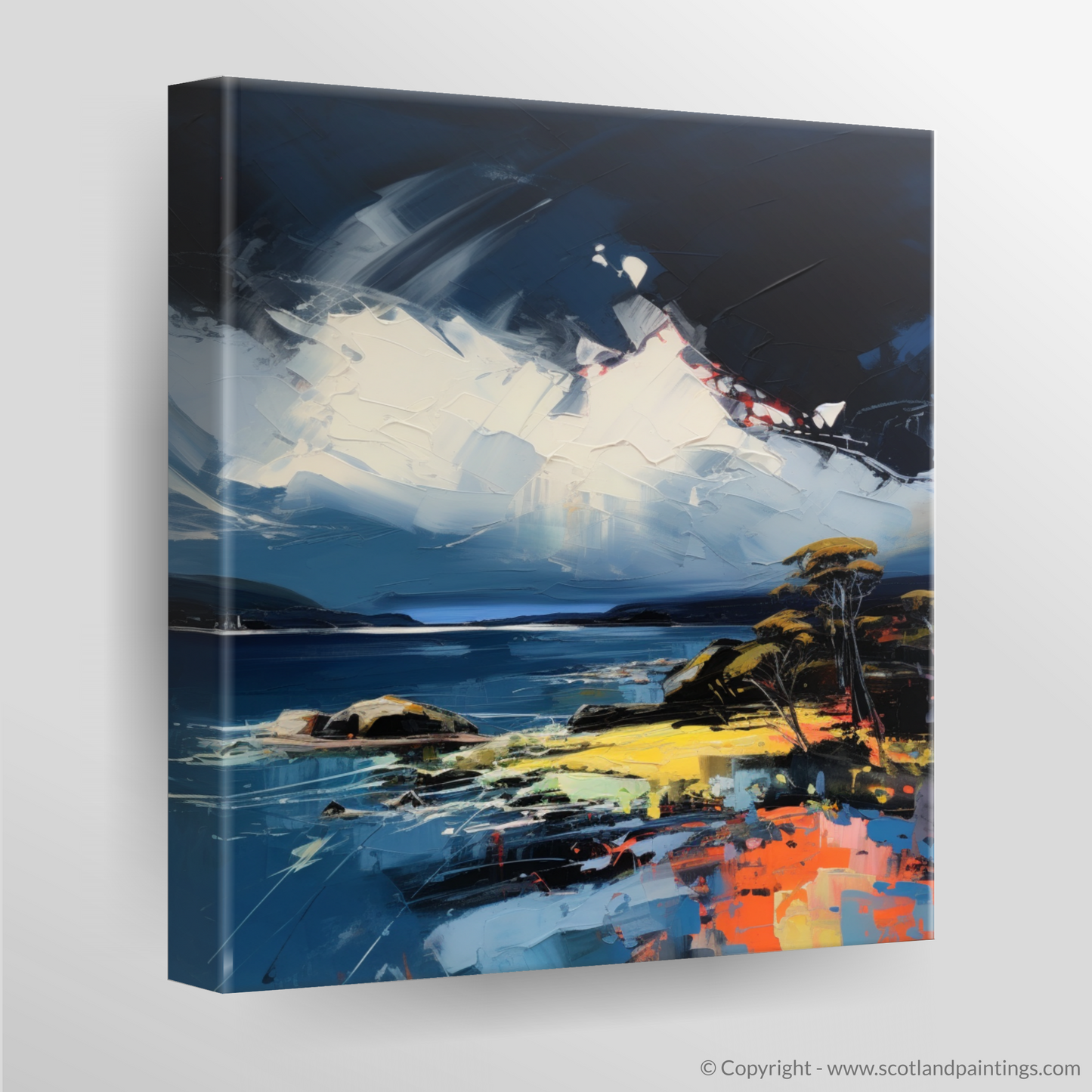 Canvas Print of Largo Bay with a stormy sky