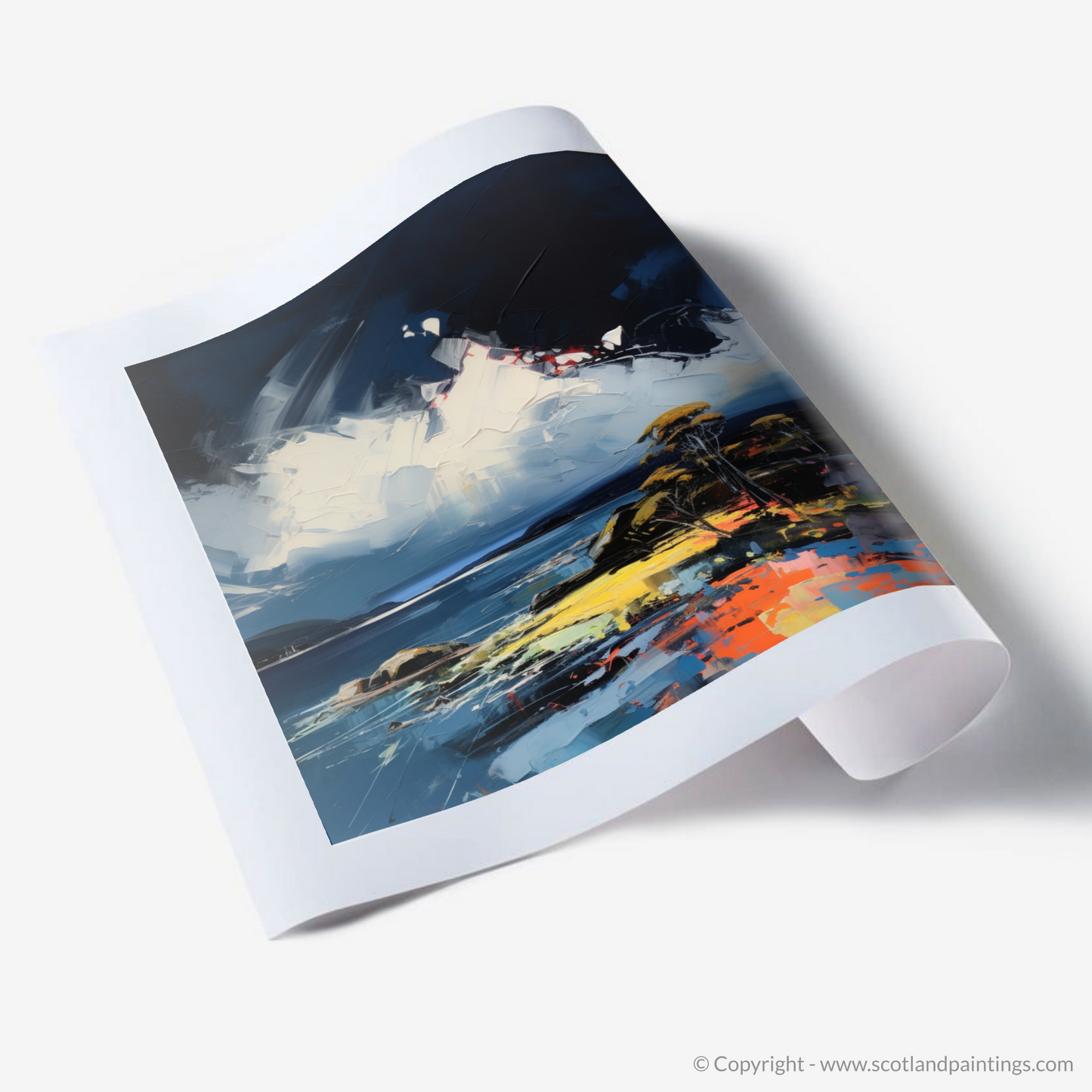 Art Print of Largo Bay with a stormy sky