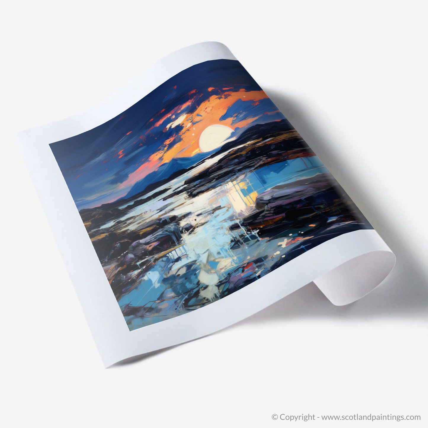 Painting and Art Print of Sound of Iona at dusk. Dusk's Embrace at Sound of Iona.