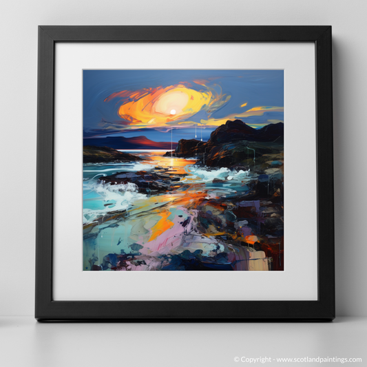 Painting and Art Print of Sound of Iona at dusk. Dusk Embrace over the Sound of Iona.