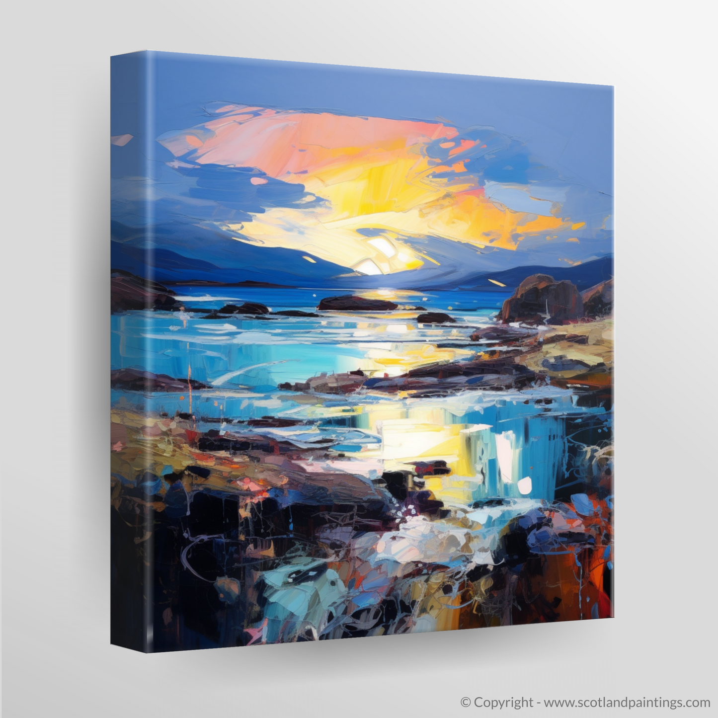 Painting and Art Print of Sound of Iona at dusk. Dusk Embrace at Sound of Iona.