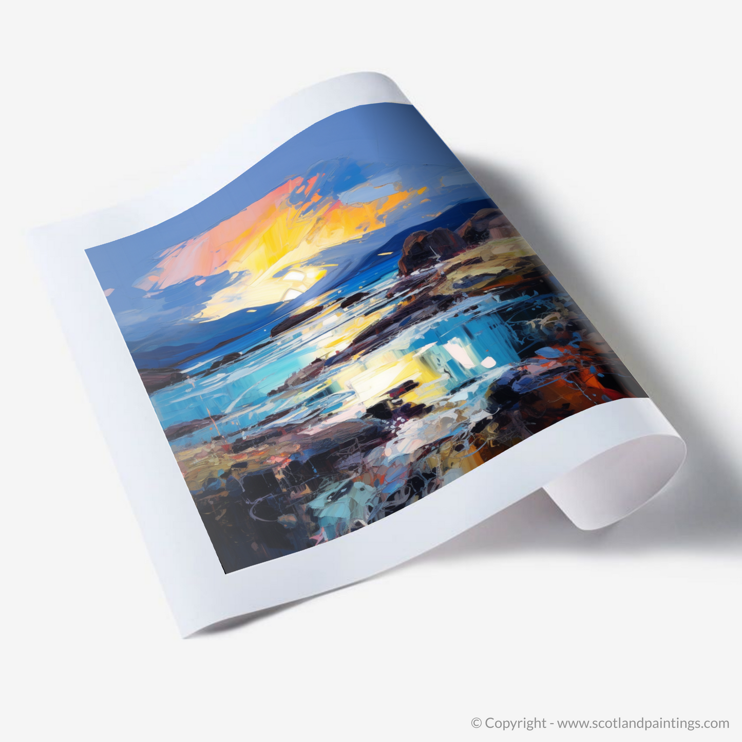 Painting and Art Print of Sound of Iona at dusk. Dusk Embrace at Sound of Iona.