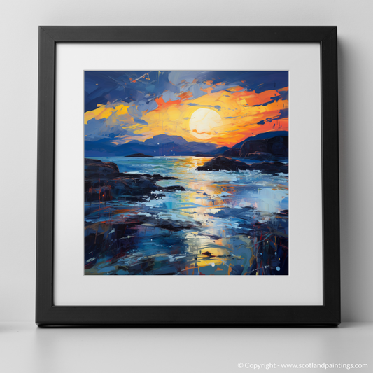 Art Print of Sound of Iona at dusk with a black frame