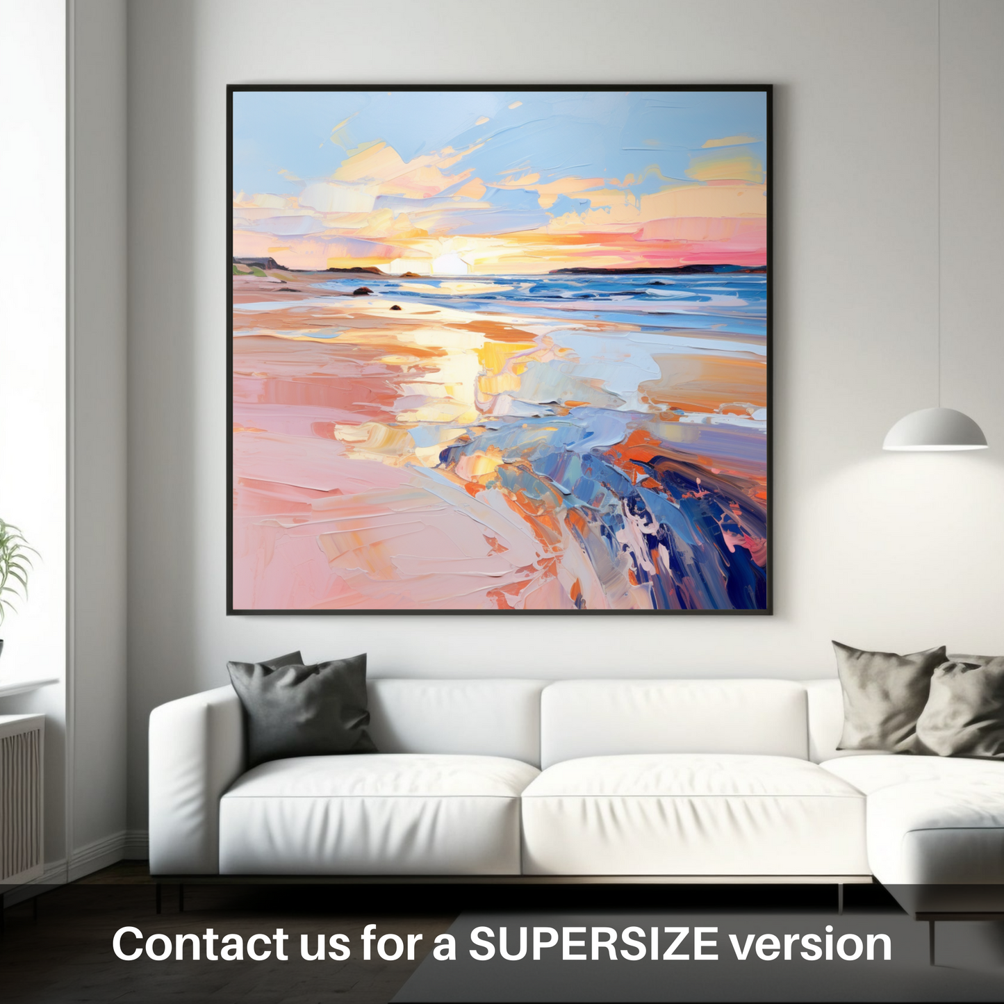 Huge supersize print of Gullane Beach at sunset