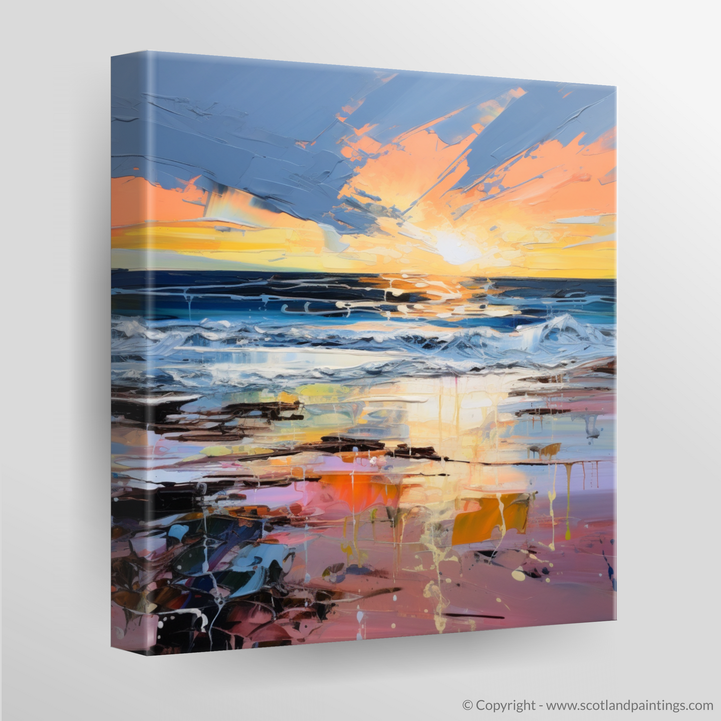 Canvas Print of Gullane Beach at sunset