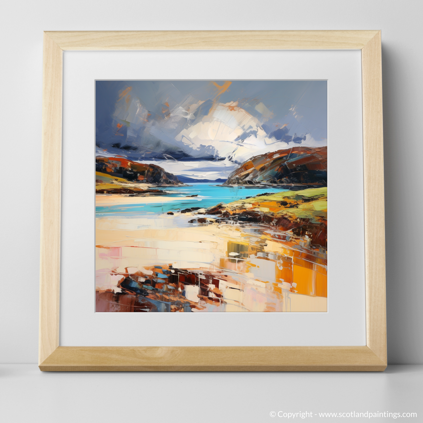 Art Print of Balnakeil Bay, Durness, Sutherland with a natural frame