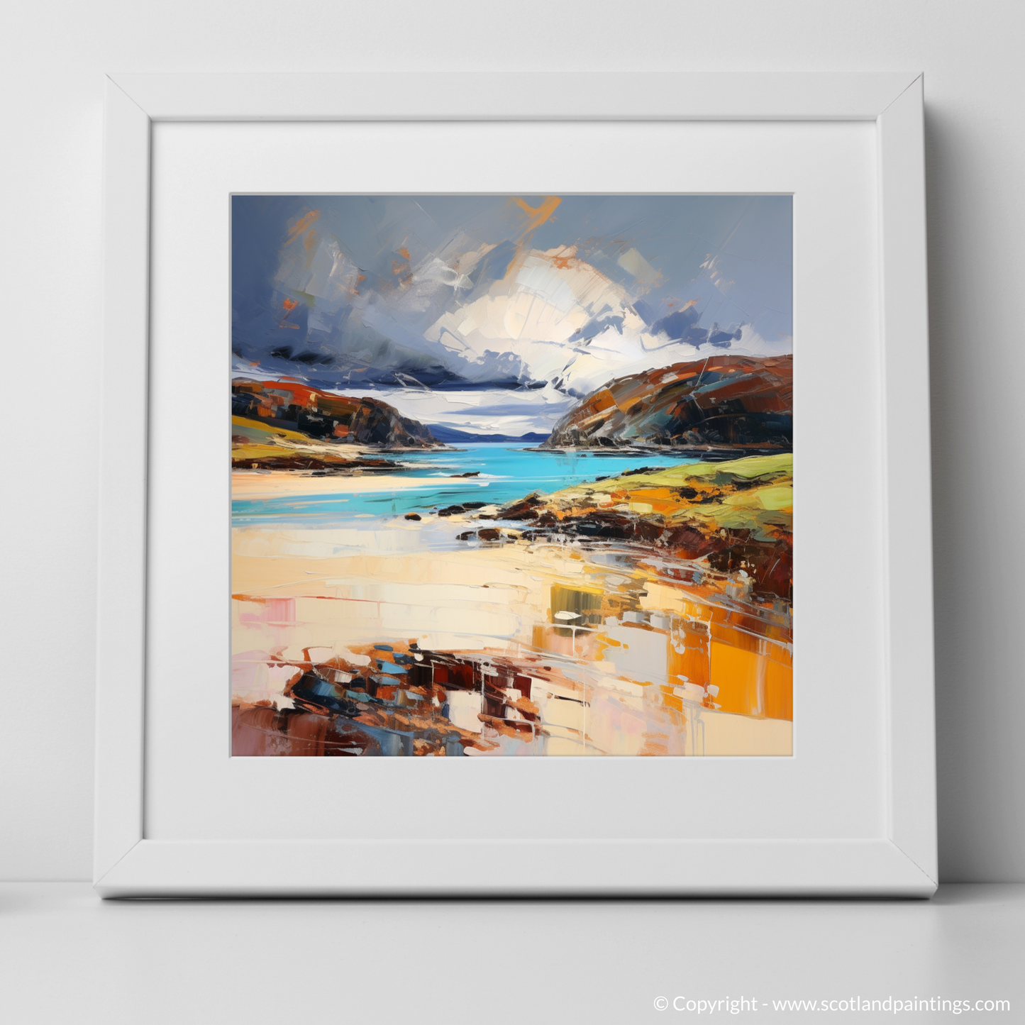 Art Print of Balnakeil Bay, Durness, Sutherland with a white frame