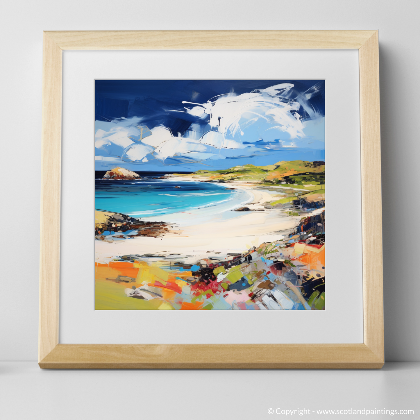 Art Print of Balnakeil Bay, Durness, Sutherland with a natural frame