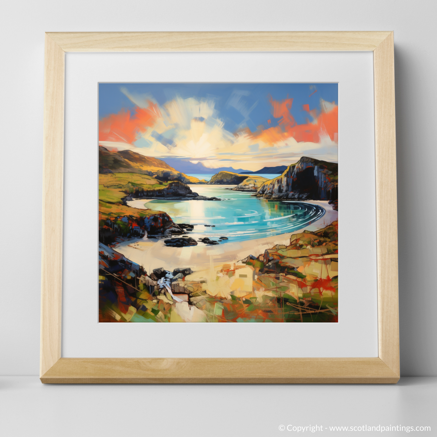 Art Print of Balnakeil Bay, Durness, Sutherland with a natural frame