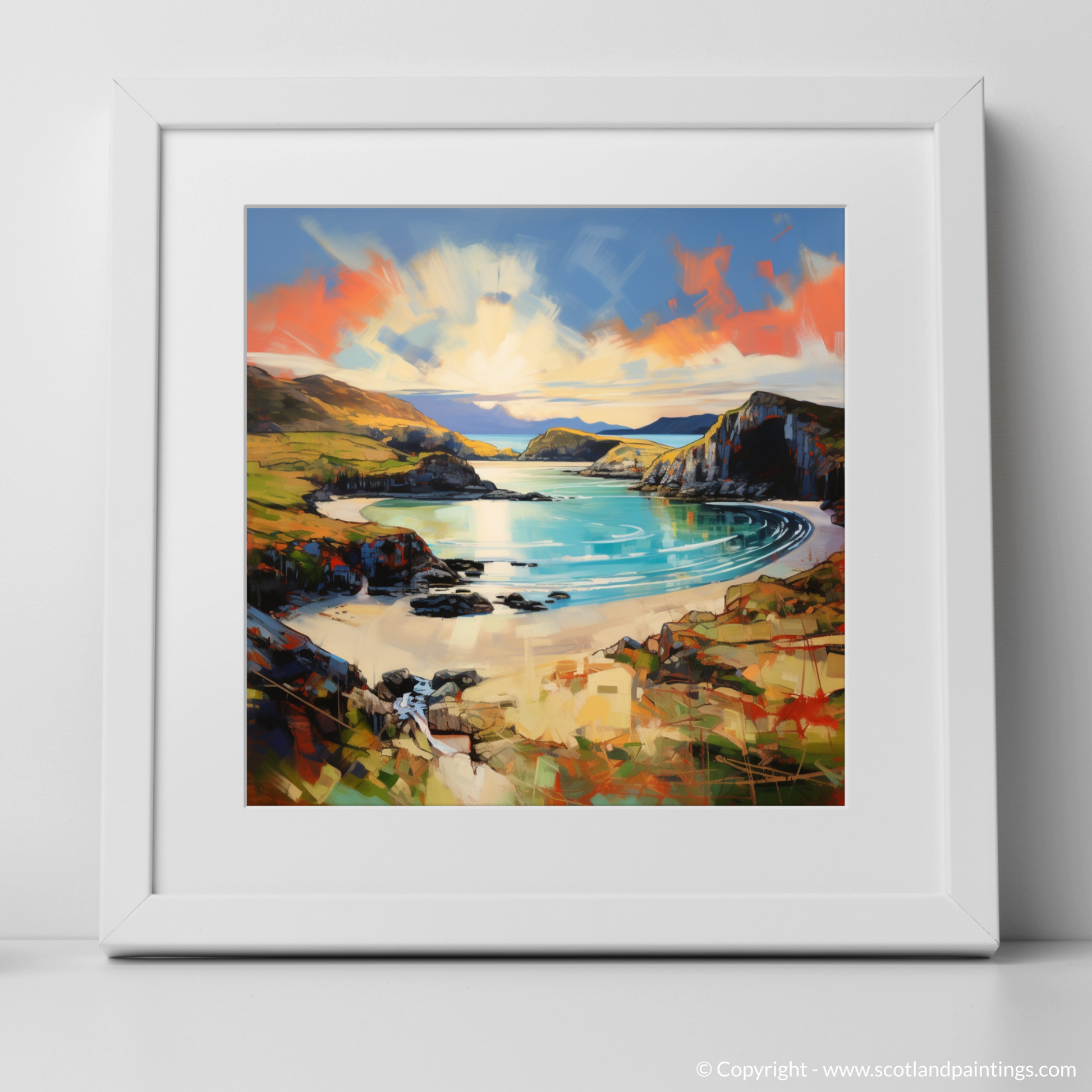 Art Print of Balnakeil Bay, Durness, Sutherland with a white frame