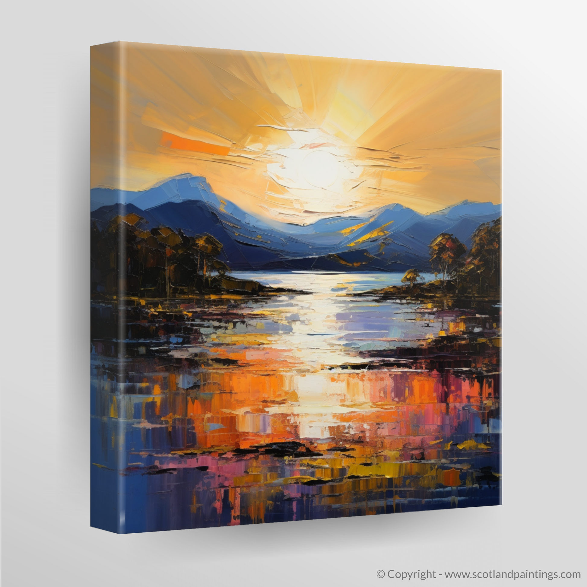 Canvas Print of Golden hour at Loch Lomond