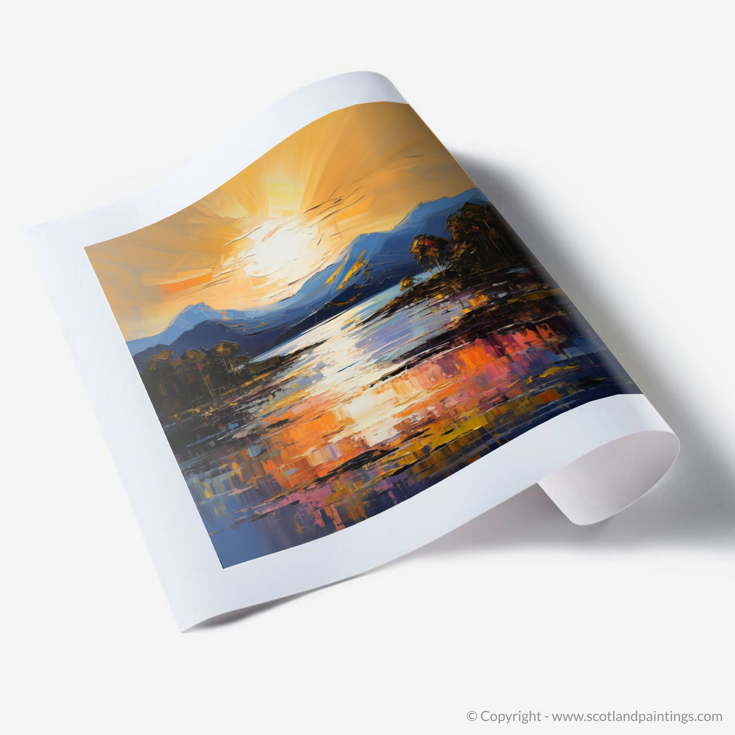 Art Print of Golden hour at Loch Lomond