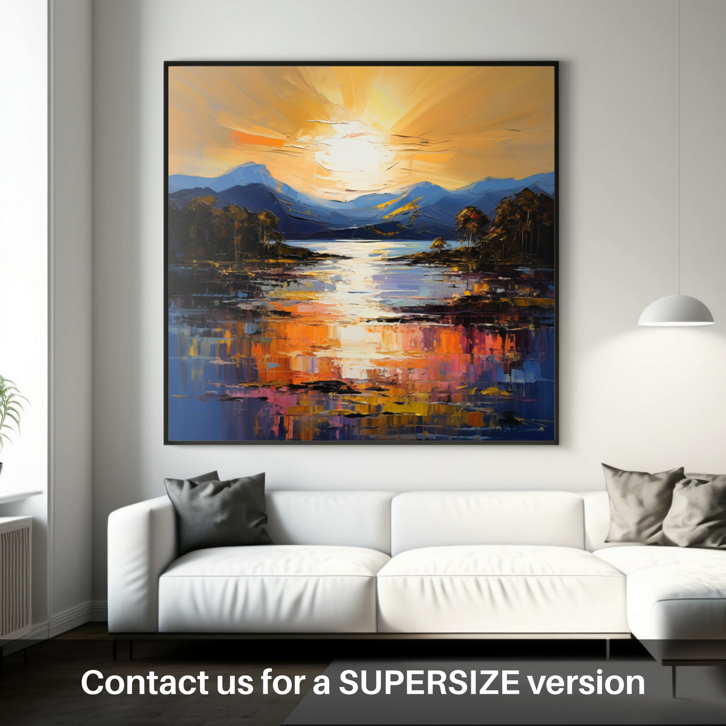 Huge supersize print of Golden hour at Loch Lomond