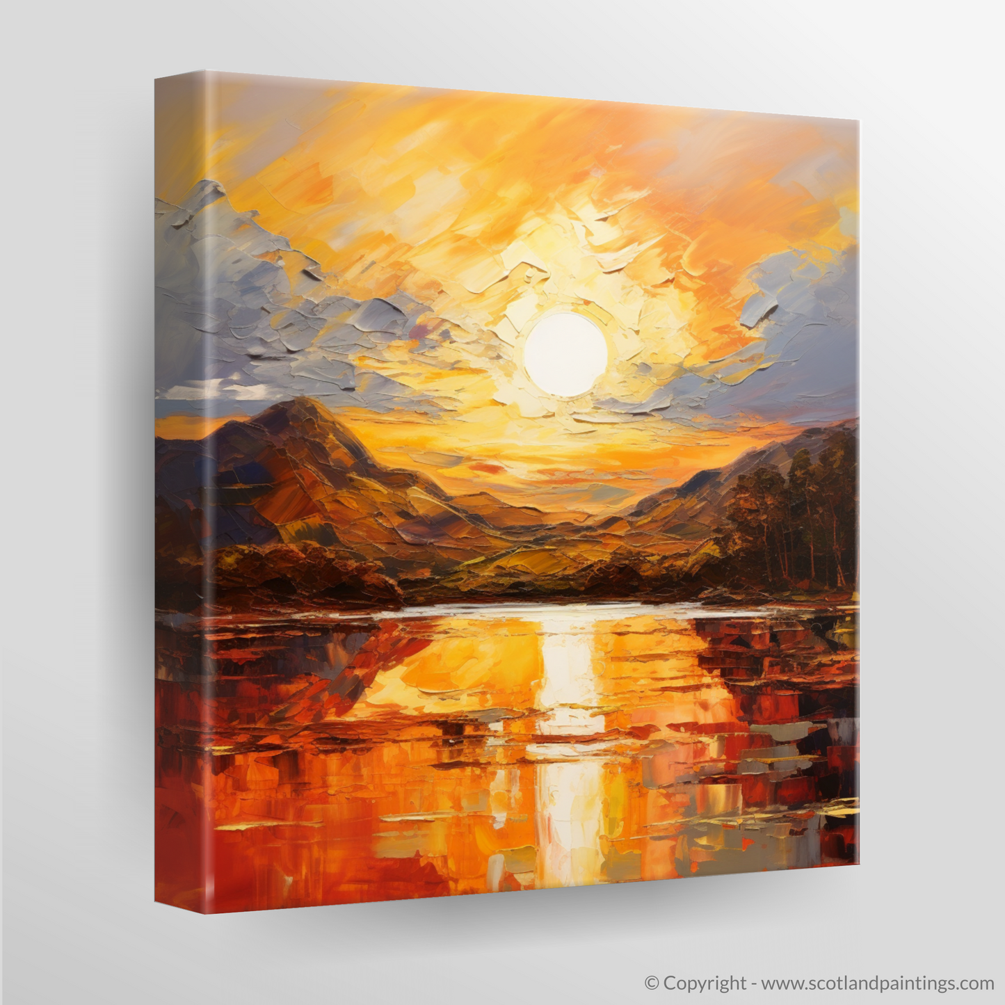 Canvas Print of Golden hour at Loch Lomond