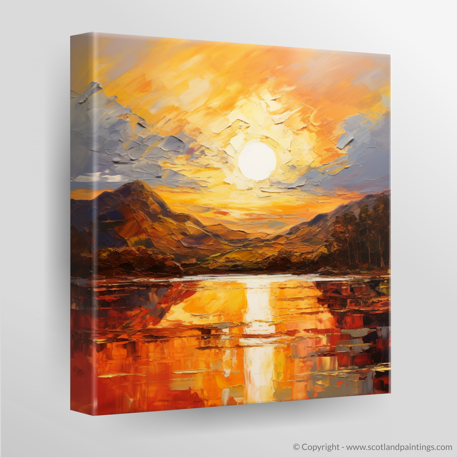 Canvas Print of Golden hour at Loch Lomond