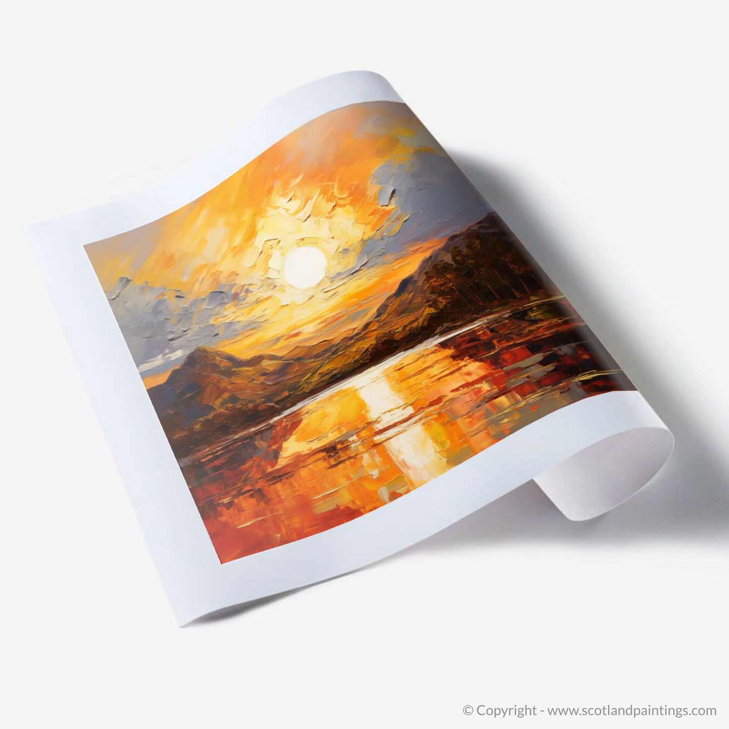 Art Print of Golden hour at Loch Lomond