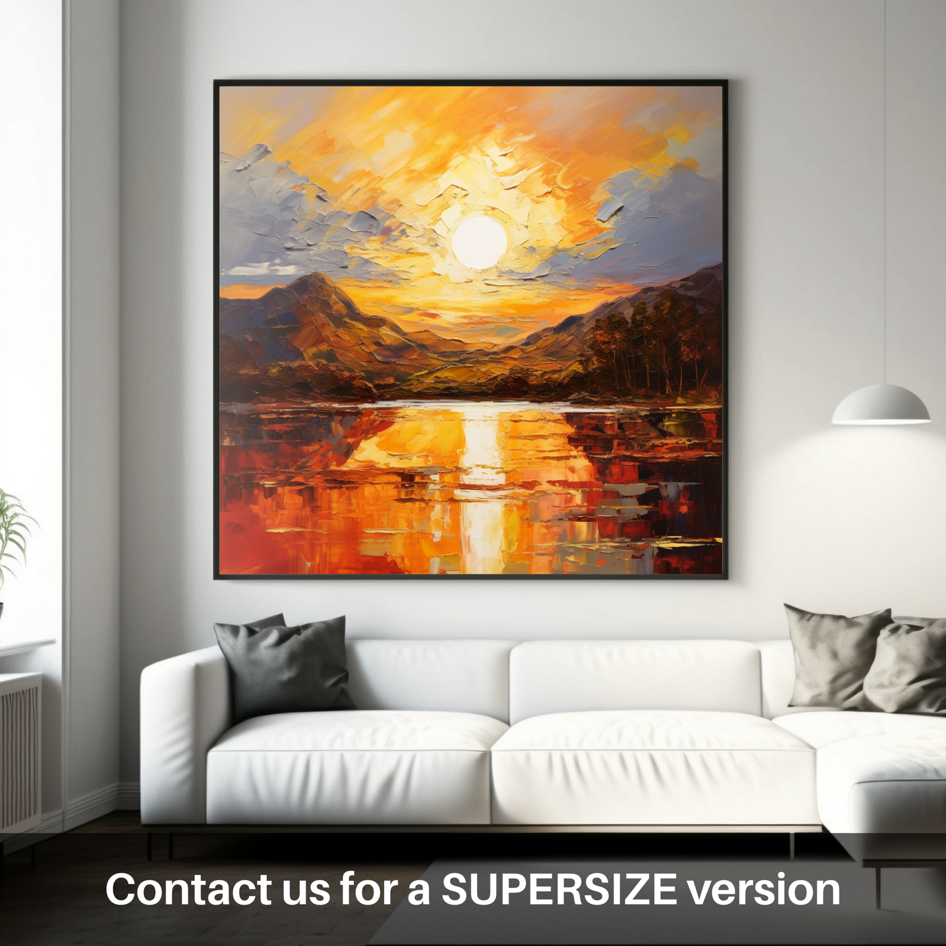 Huge supersize print of Golden hour at Loch Lomond