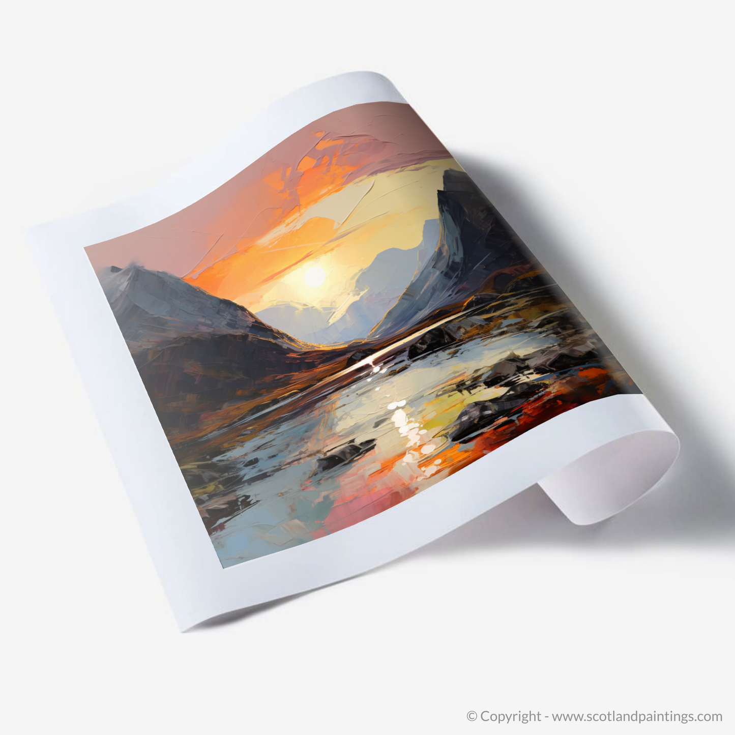 Art Print of Sunset glow in Glencoe