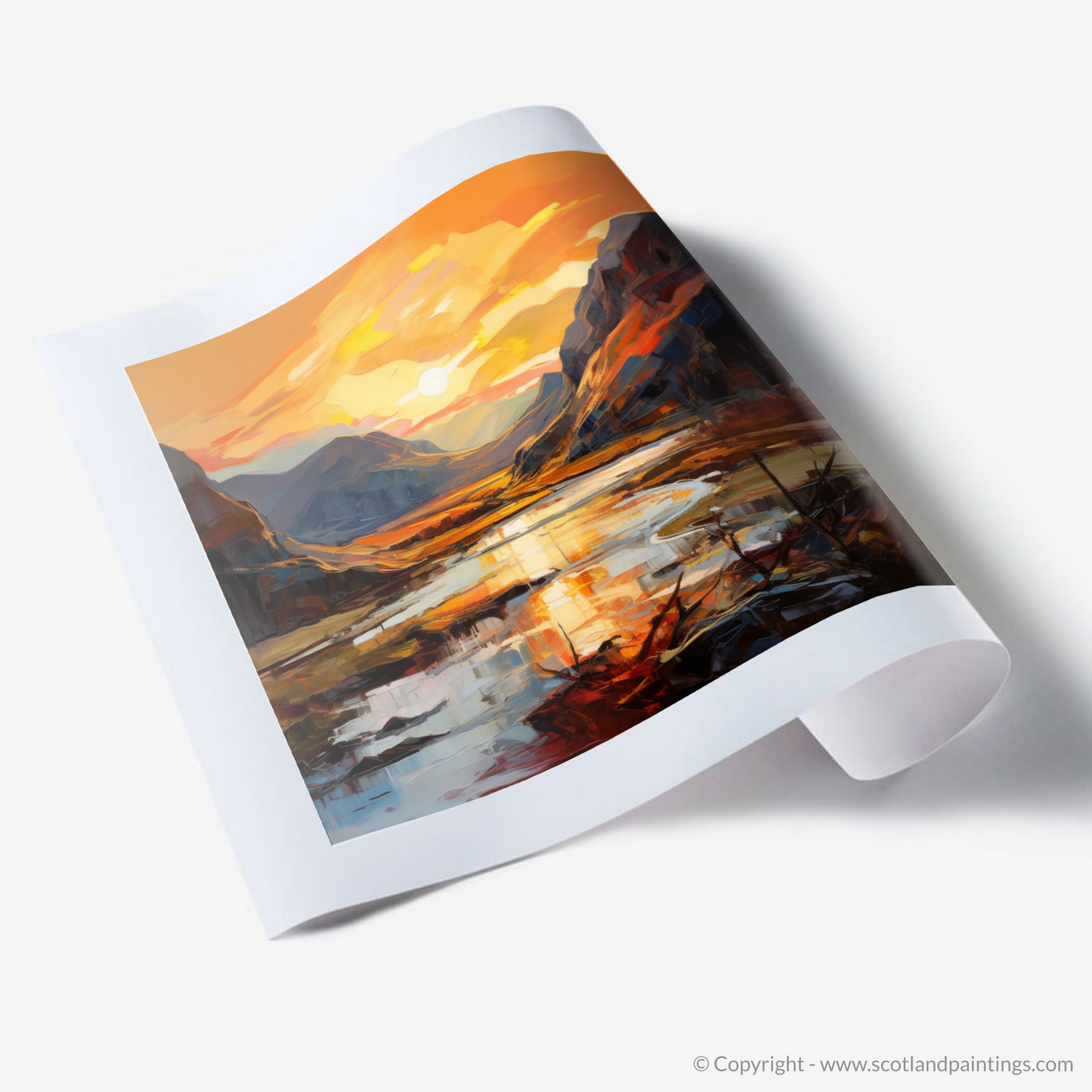 Art Print of Sunset glow in Glencoe