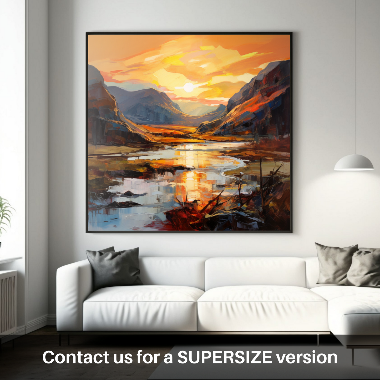 Huge supersize print of Sunset glow in Glencoe