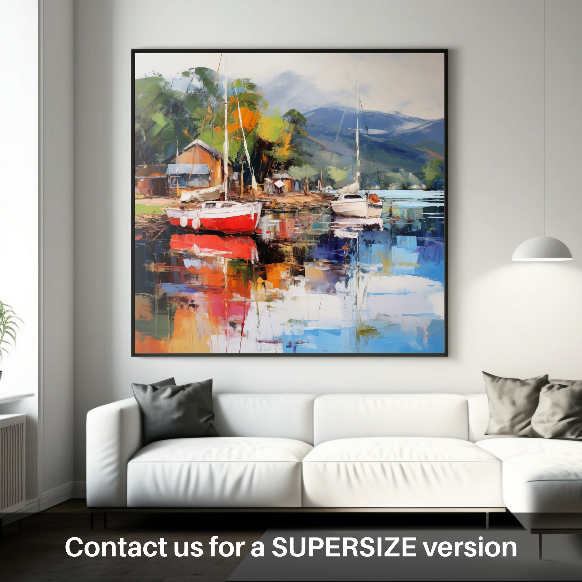 Huge supersize print of Balmaha Harbour, Loch Lomond