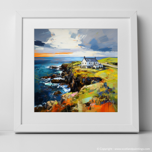 Art Print of Shetland, North of mainland Scotland with a white frame