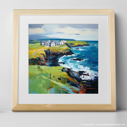 Art Print of Shetland, North of mainland Scotland with a natural frame