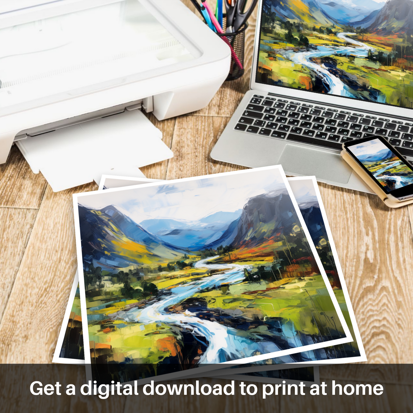 Downloadable and printable picture of Glen Strathfarrar, Highlands