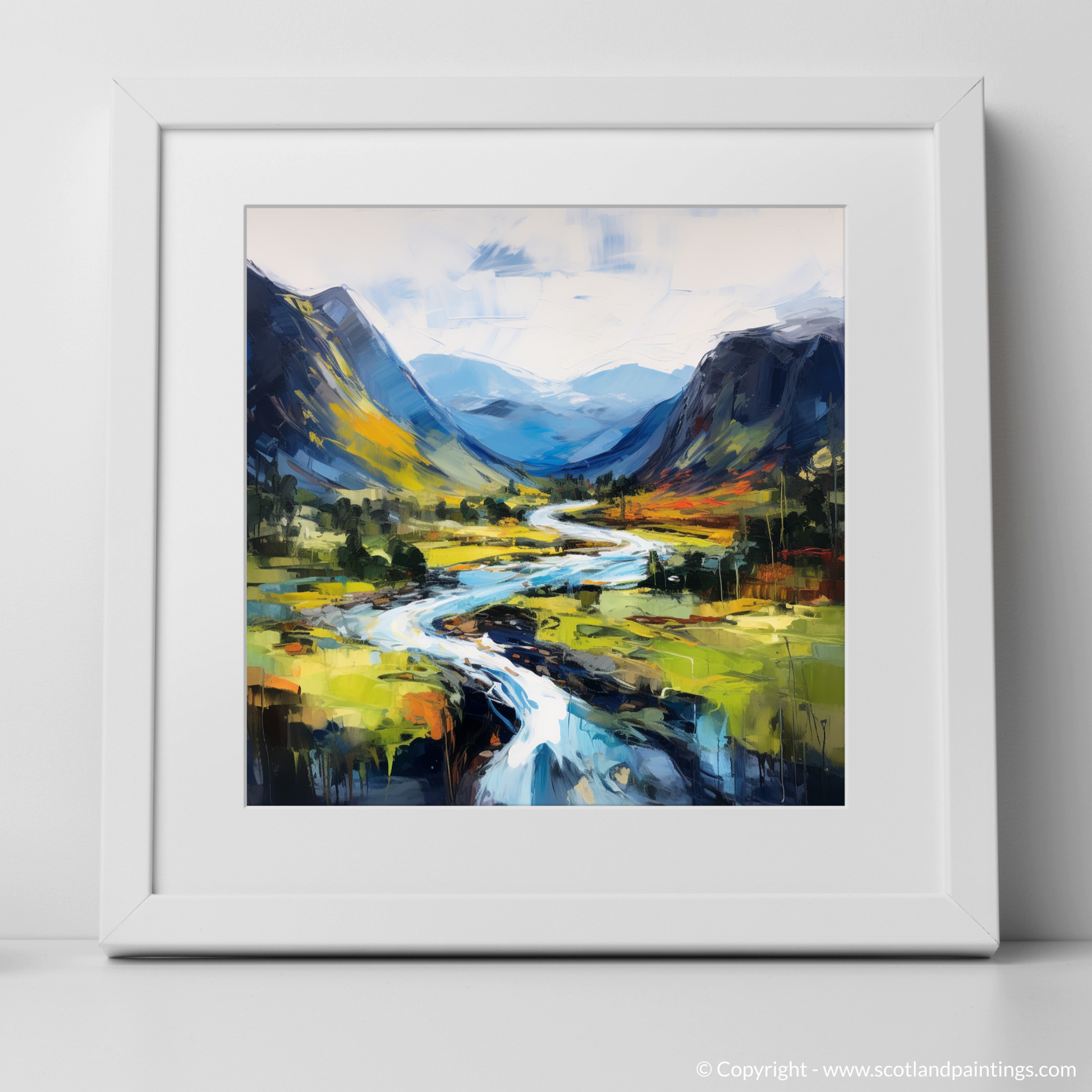 Art Print of Glen Strathfarrar, Highlands with a white frame