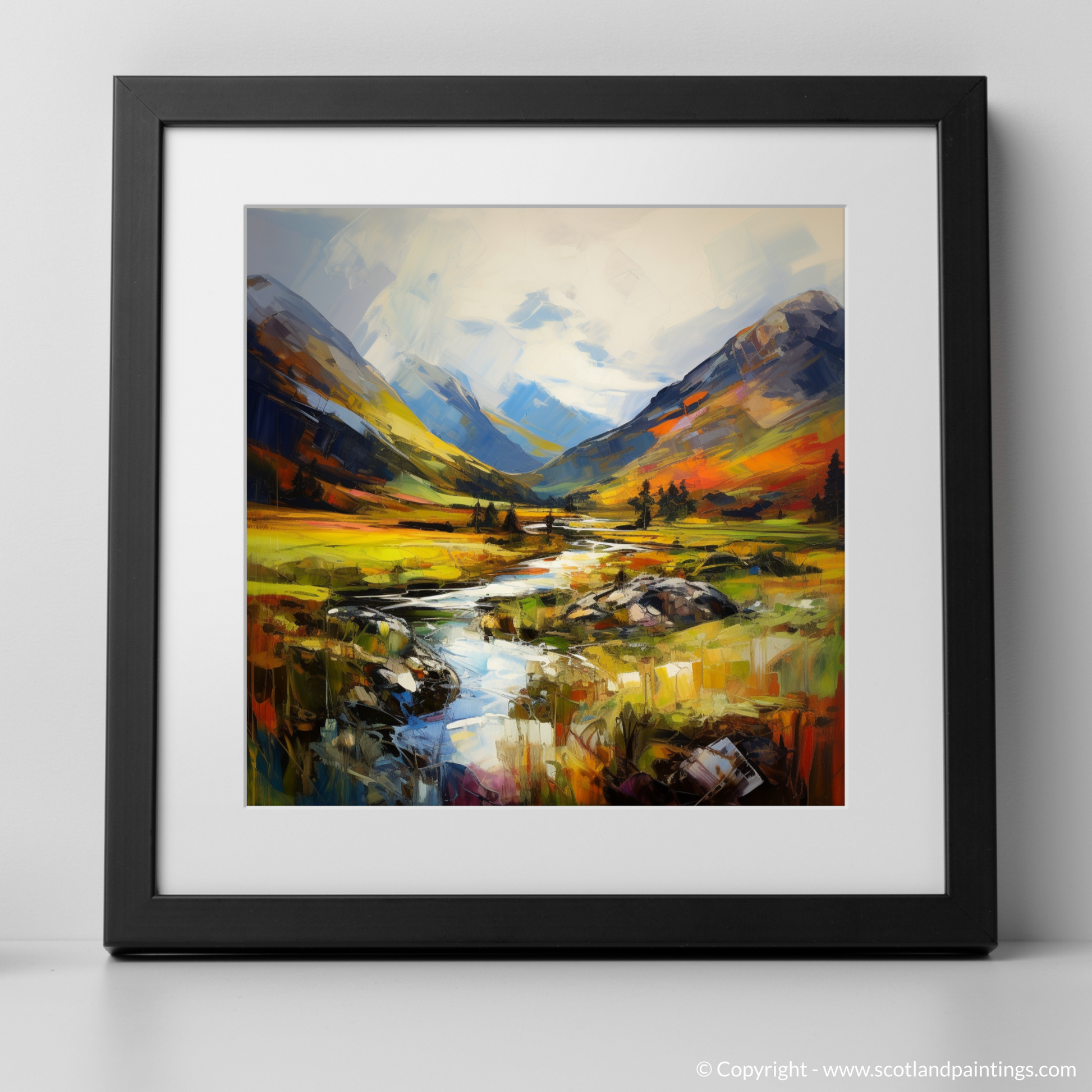 Art Print of Glen Strathfarrar, Highlands with a black frame