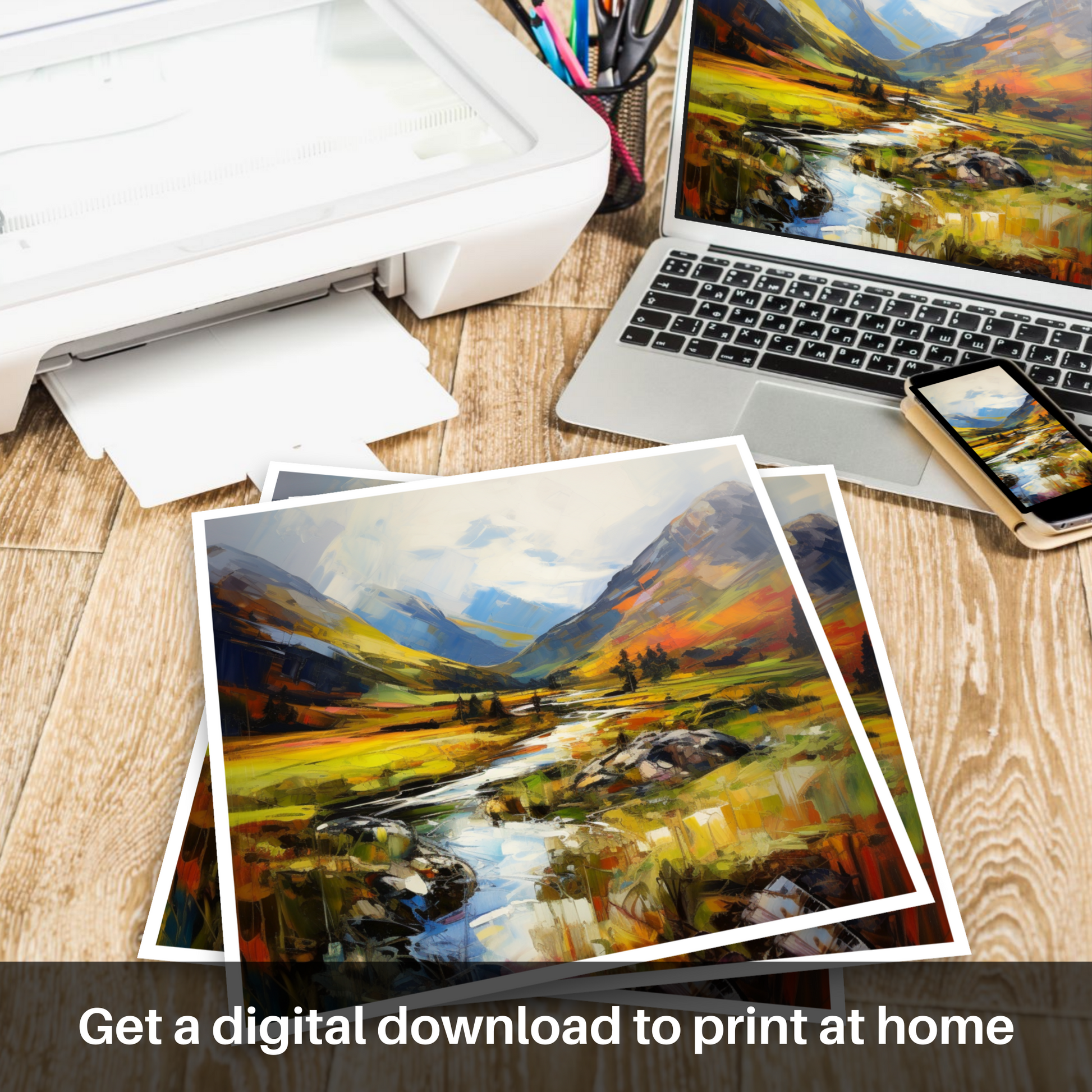 Downloadable and printable picture of Glen Strathfarrar, Highlands