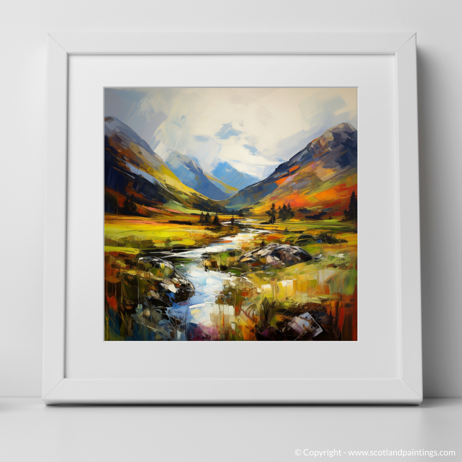 Art Print of Glen Strathfarrar, Highlands with a white frame