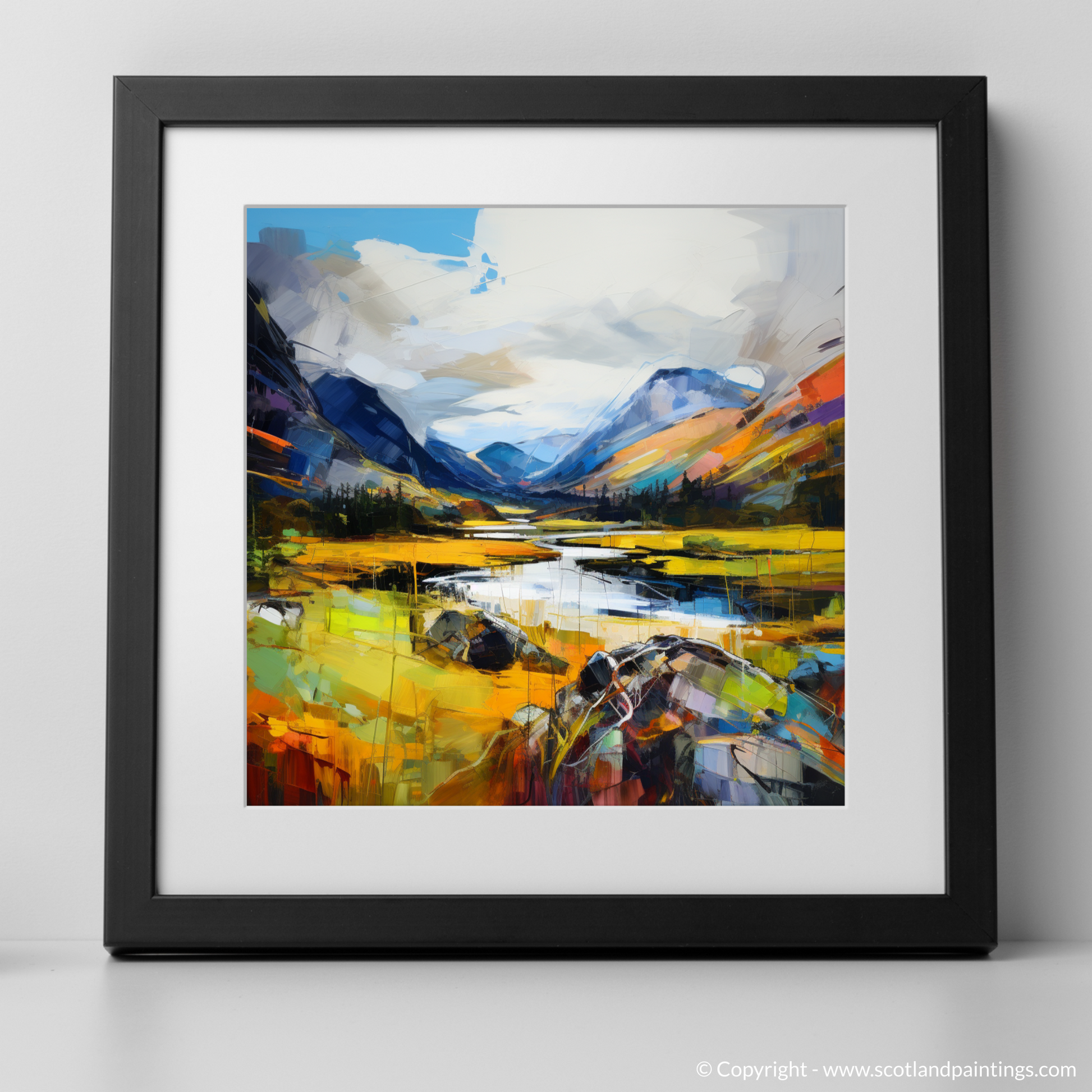 Art Print of Glen Strathfarrar, Highlands with a black frame