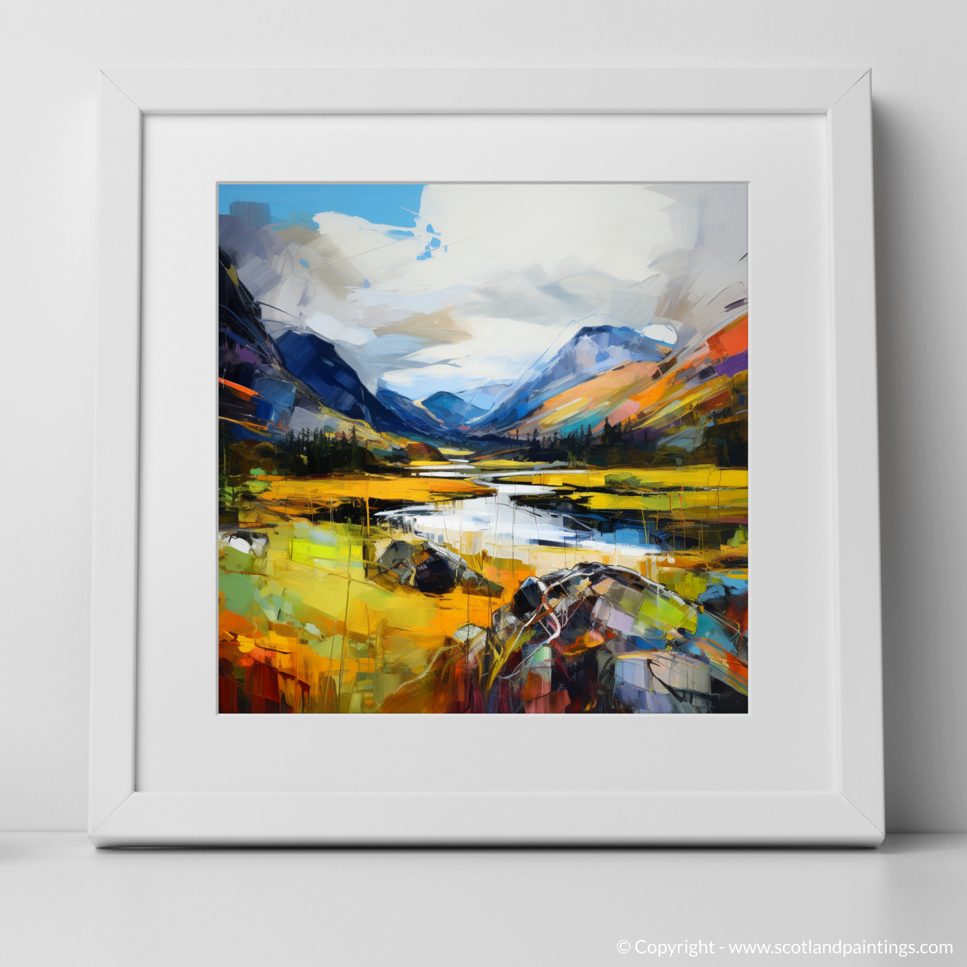 Art Print of Glen Strathfarrar, Highlands with a white frame