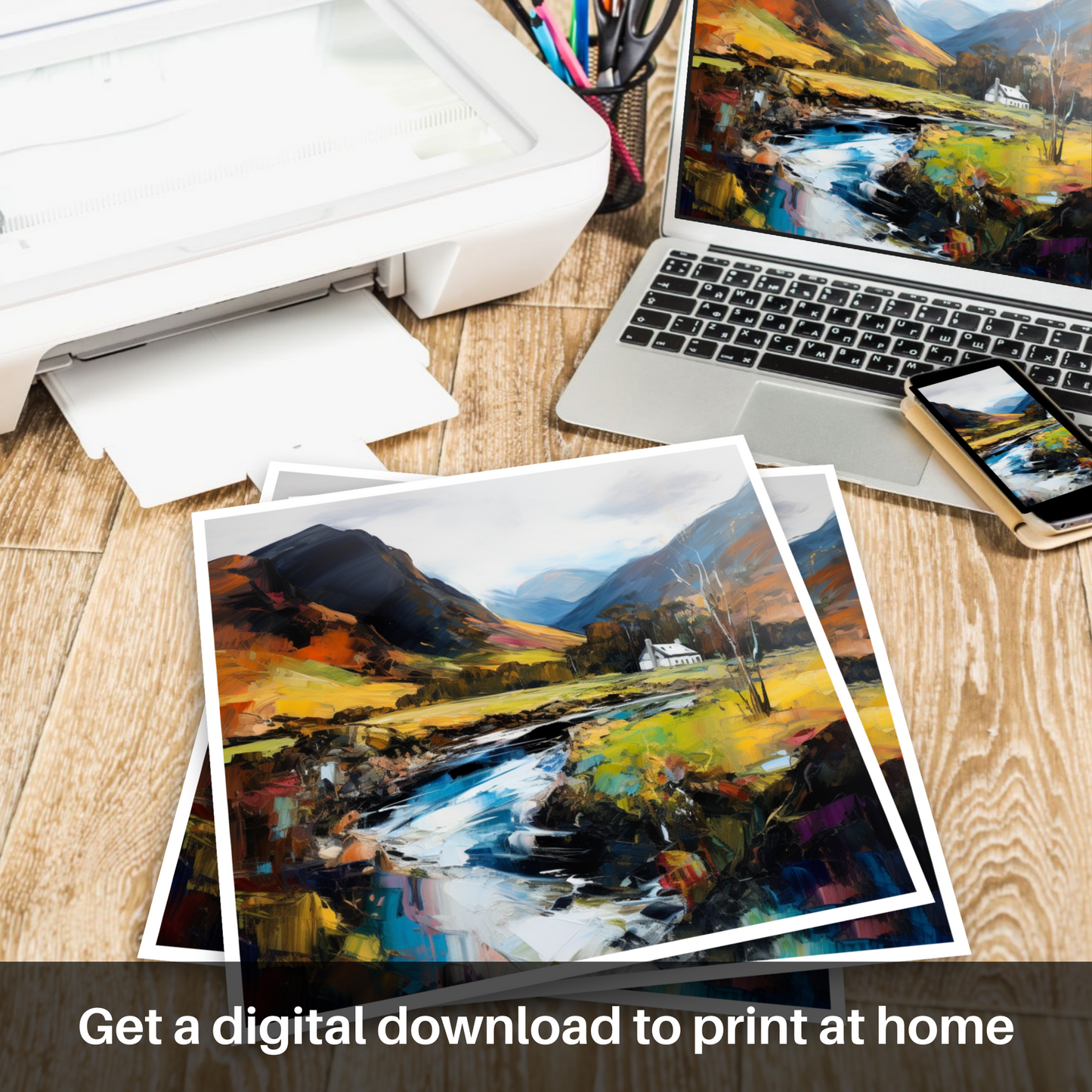 Downloadable and printable picture of Glen Strathfarrar, Highlands