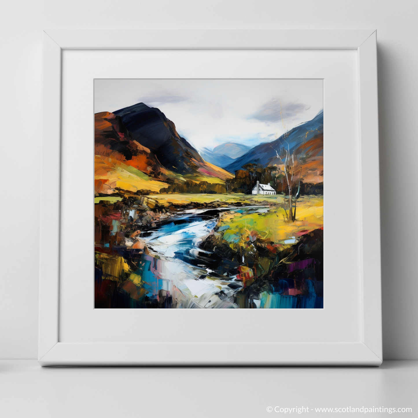 Art Print of Glen Strathfarrar, Highlands with a white frame