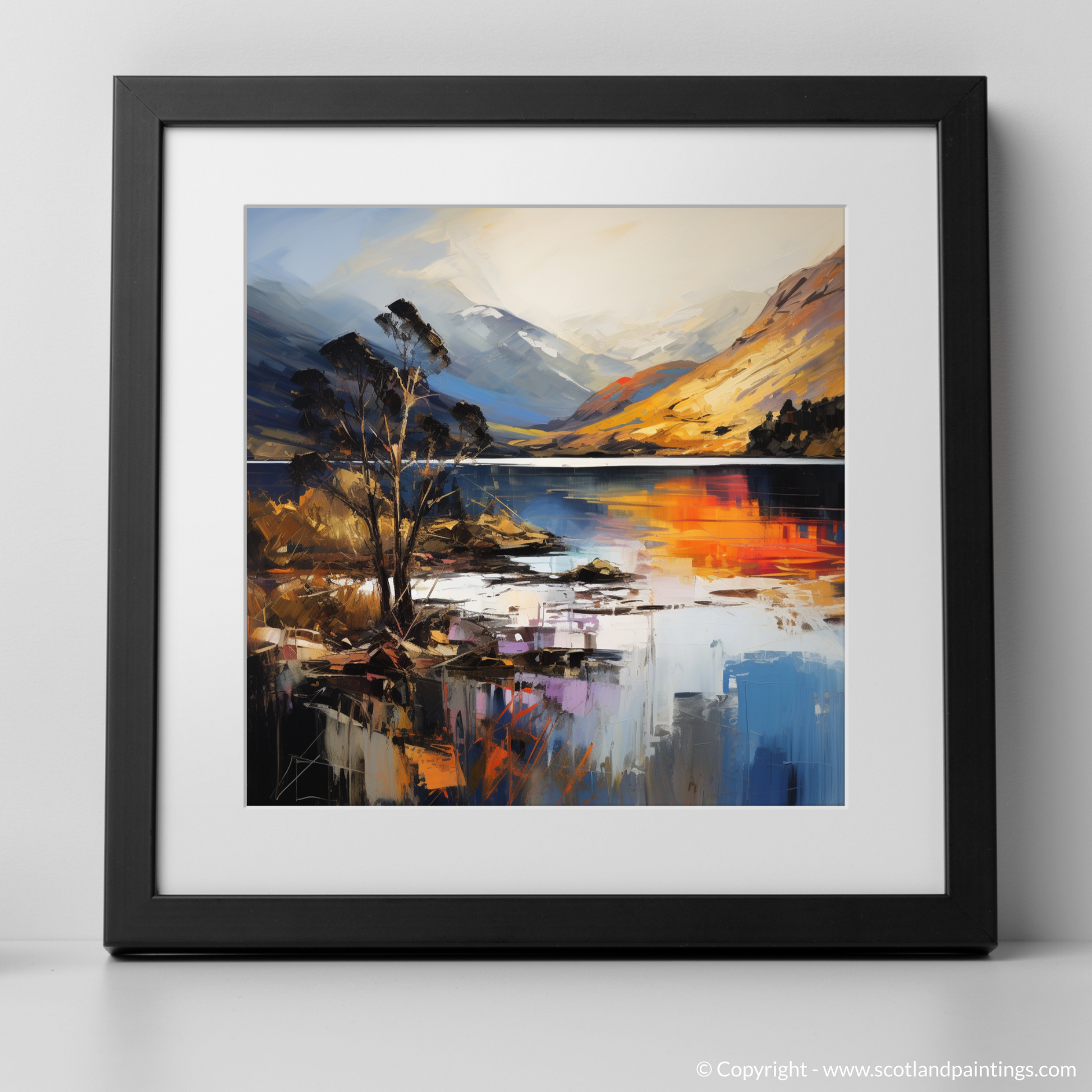 Art Print of Loch Lochy, Highlands with a black frame