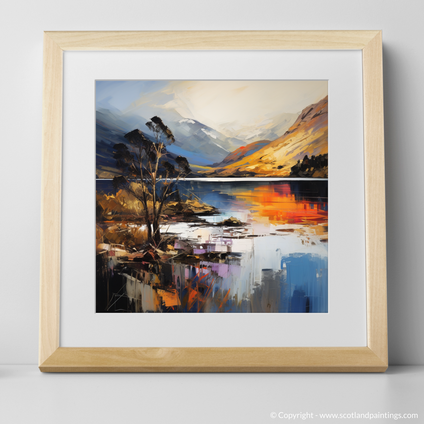 Art Print of Loch Lochy, Highlands with a natural frame