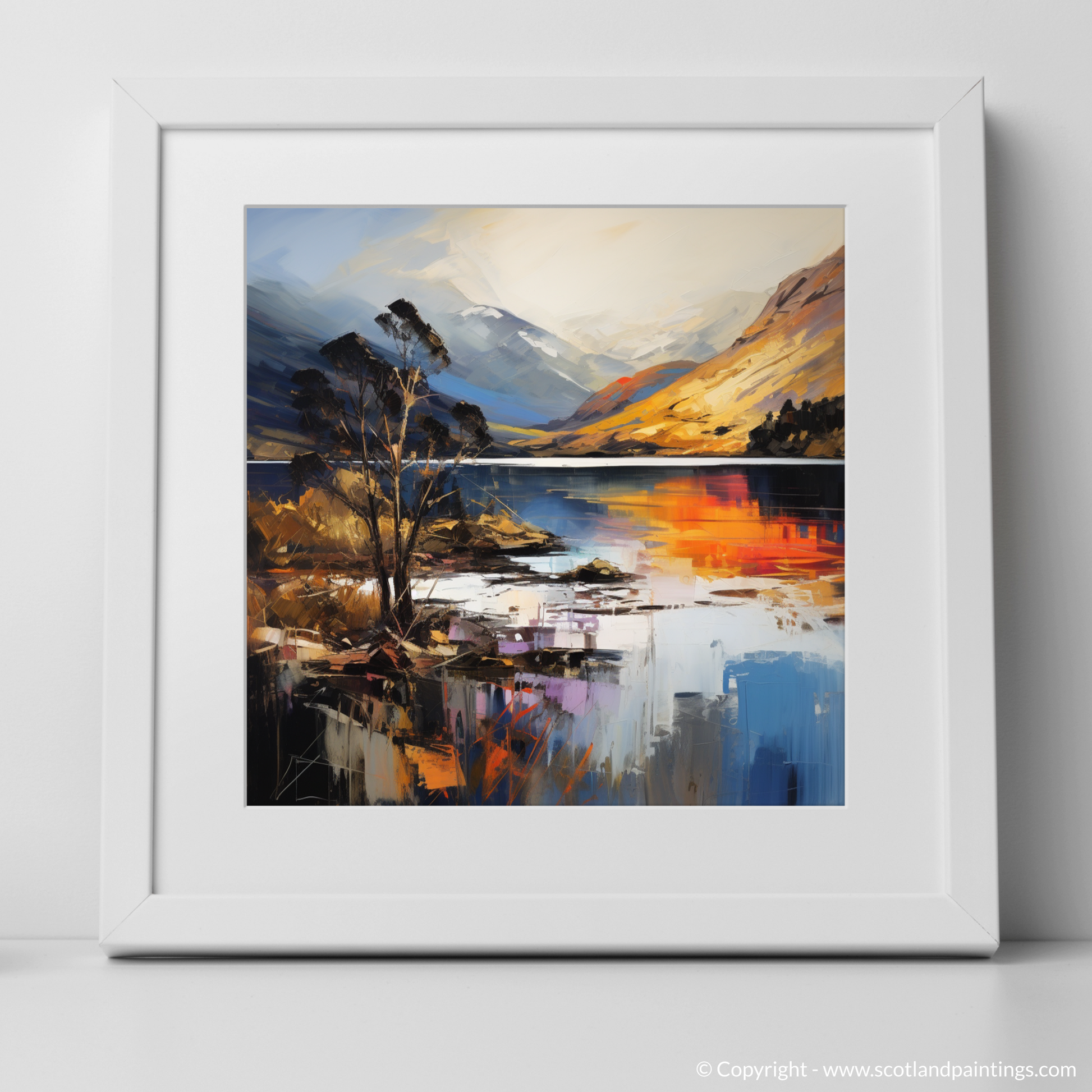 Art Print of Loch Lochy, Highlands with a white frame